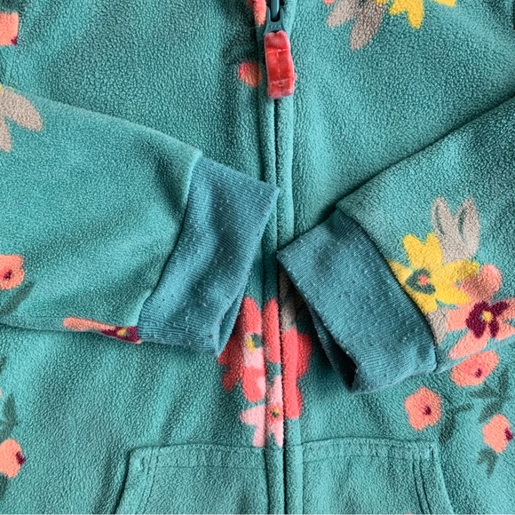 3/$10 CARTERS Toddler girl fleece jumpsuit floral 18m - Picture 3 of 4
